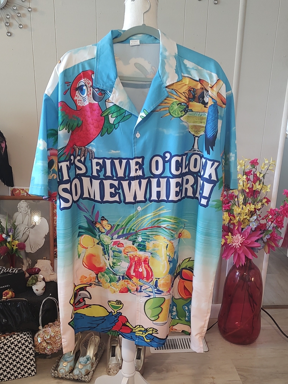 It's Five O'Clock Somewhere Party Shirt Polyester 3XL